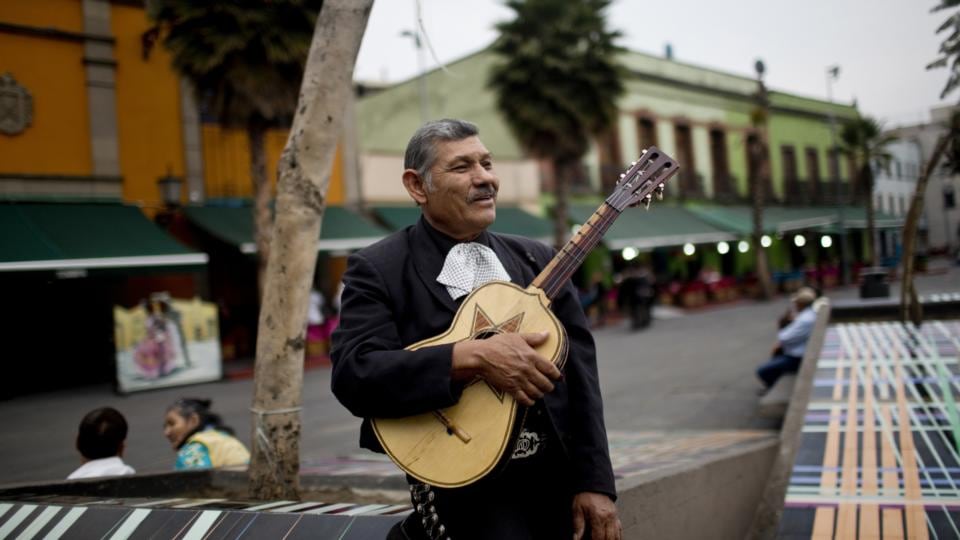 A mariachi at the Plaza Garibaldi. Photograph: Kirsten Luce/The New York Times