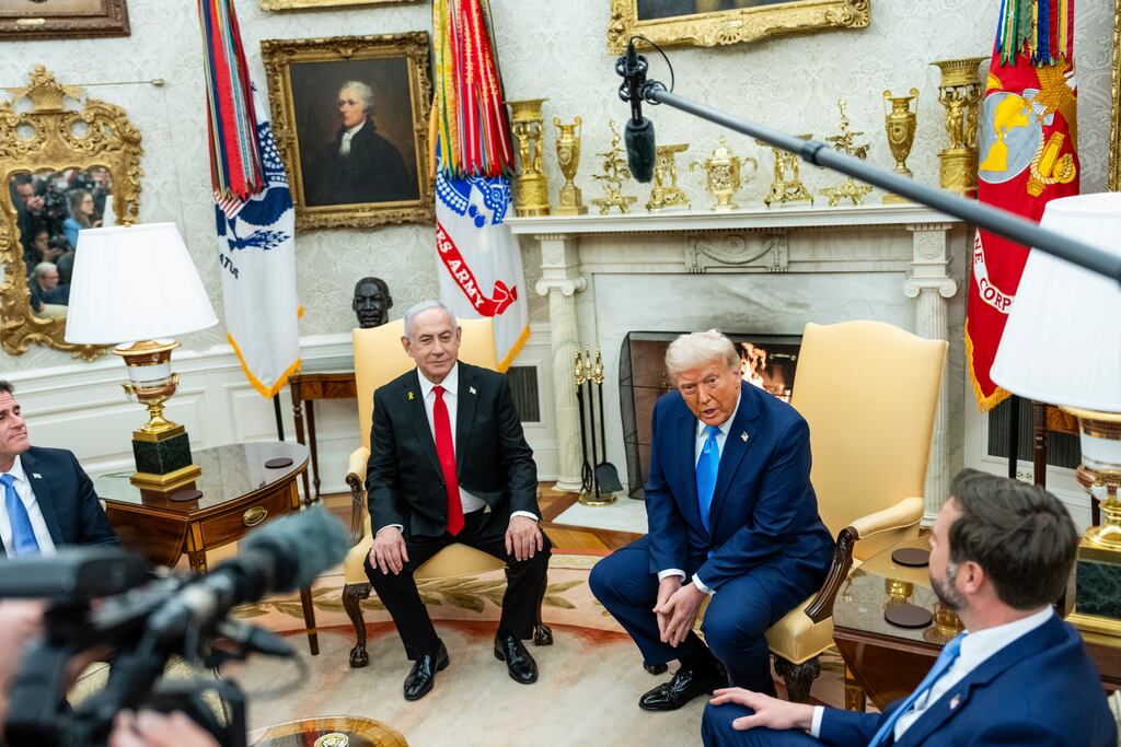 Israeli prime minister Binyamin Netanyahu and US president Donald Trump in the Oval Office on February 4th. Photograph: Eric Lee/New York Times