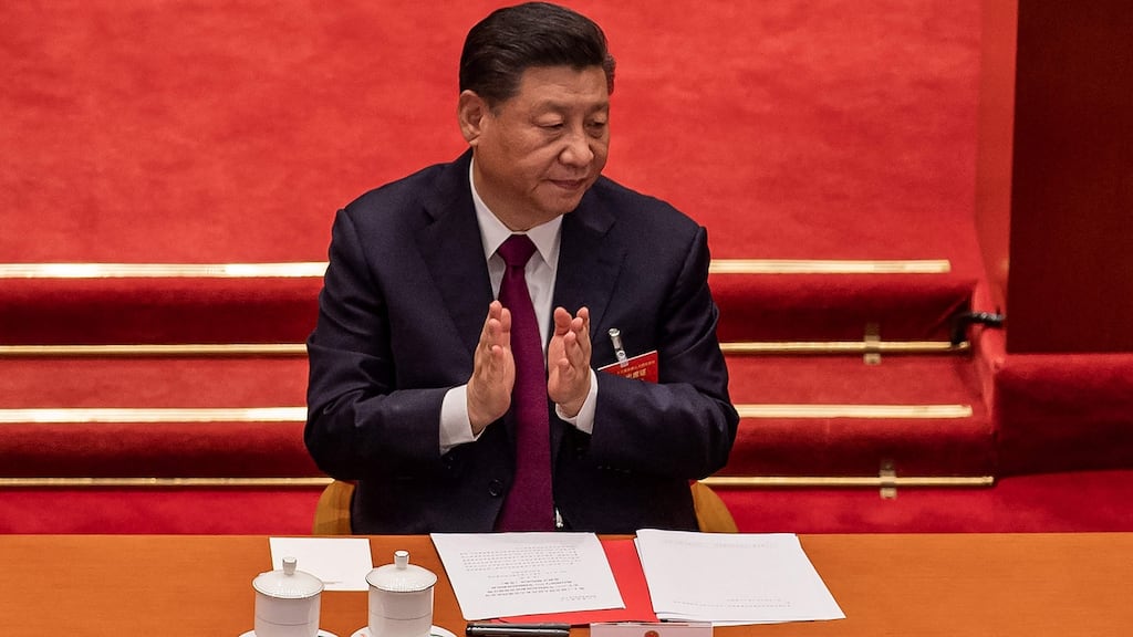 China’s president Xi Jinping: resolution expected to ignore controversial episodes in the party’s history and present himself as natural heir to Mao and Deng. Photograph: Nicolas Asfouri/AFP via Getty Images