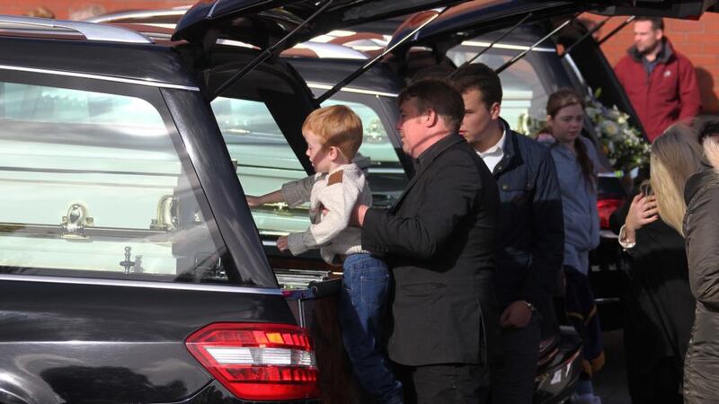 At the funeral of Thomas, Sylvia, Christopher, Jim and Mary Connors. Photograph: Colin Keegan, Collins Dublin