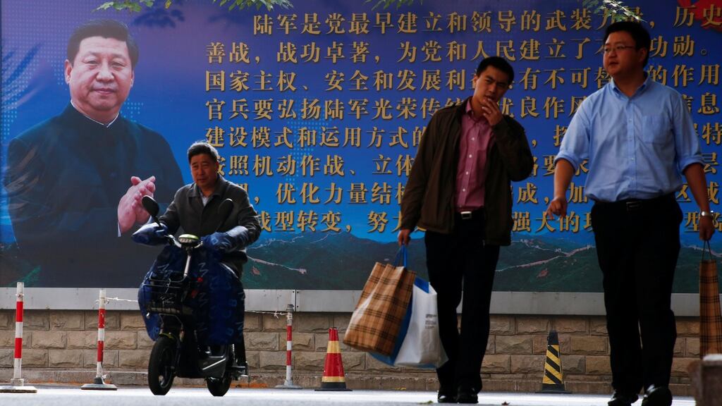 A communique at the end of the Communist Party plenum puts China’s president, Xi Jinping, in a strong position ahead of next year’s reshuffle of the politburo standing committee. Photograph: Thomas Peter/Reuters