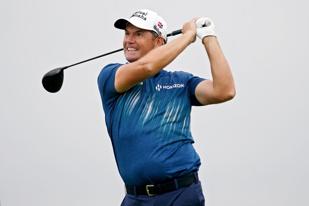 Ireland's Padraig Harrington plays his shot from the 11th tee during the first round of the Valero Texas Open at TPC San Antonio. Photograph: Alex Bierens de Haan/Getty Images