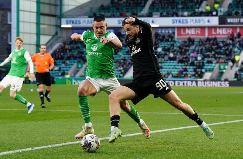 Mikey Johnston in action during his one appearance for Celtic this season. Photograph: Jane Barlow/PA Wire