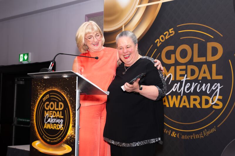 Breda Quigley, chief executive at The Q Cafe Company; Anita Oman Wrynn, front of house at The Q Cafe Company. Photographer: Ruben Morrissey-Fernandez/Ruby Productions