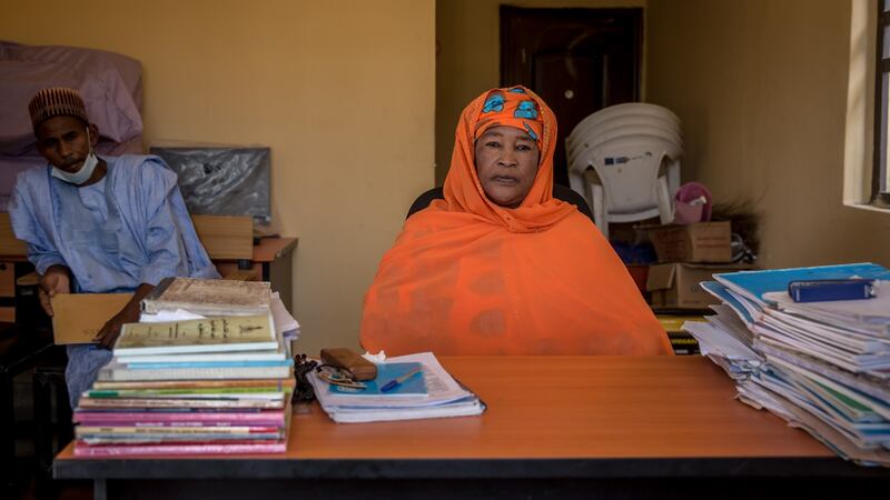 Hajja Aishatu Yuguda, the principal of 777 Junior Secondary School in Maiduguri. Photograph: Sally Hayden