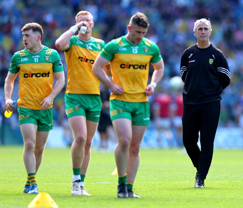 Jim McGuinness: admitted he was surprised his Donegal team had run out of steam in the vital final quarter. Photograph: James Crosbie/Inpho