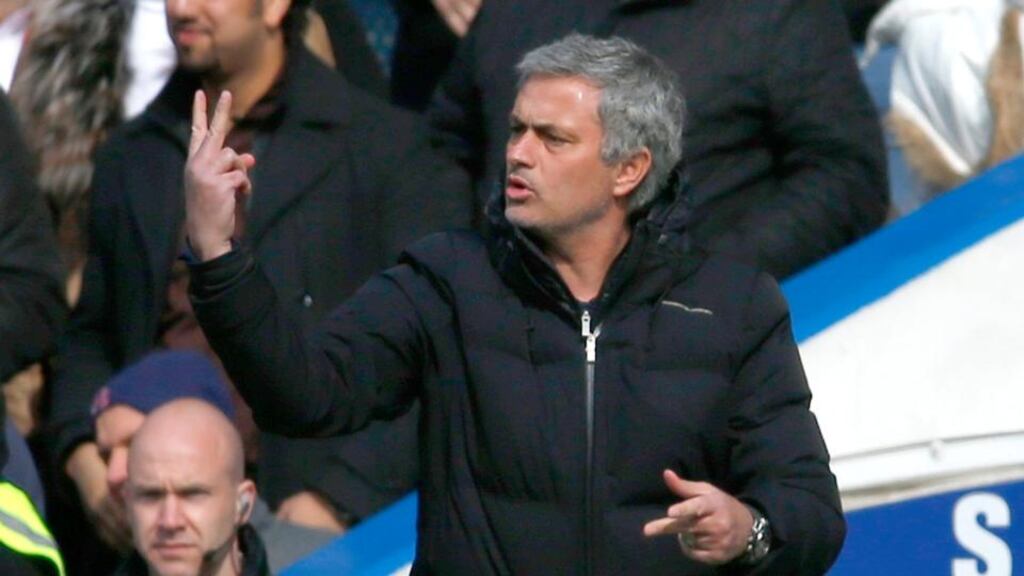 Chelsea manager Jose Mourinho. Maintained his unbeaten record against Arsenal and rival manager Arsene Wenger in spectacular fashion. Photo: Eddie Keogh/Reuters