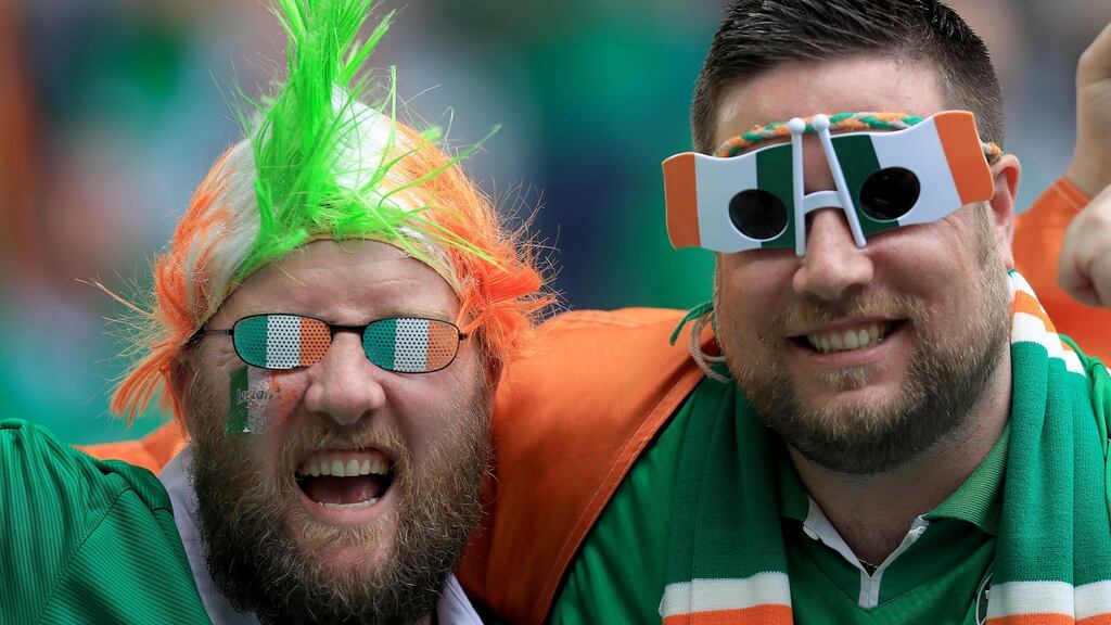 Fun and games: Republic of Ireland supporters at the Nouveau Stade de Bordeaux on Saturday. Photograph: ©INPHO/Donall Farmer