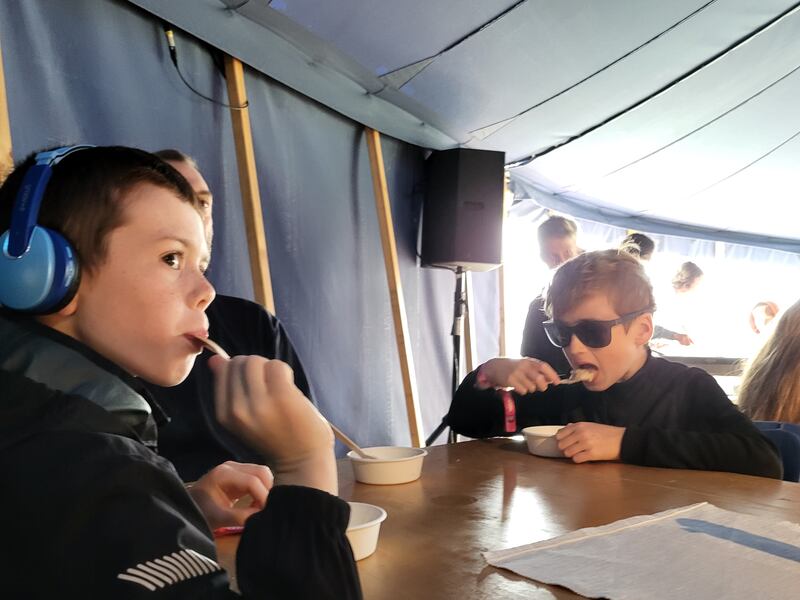 The Hunt kids try out Porridge Party at Kaleidoscope