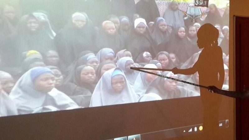 A student who escaped when Boko Haram rebels stormed a school and abducted schoolgirls, identifies her schoolmates from a video released by the Islamist rebel group at the Government House in Maiduguri, Borno State in this May 15, 2014 file photo. Photograph: Stringer/Reuters