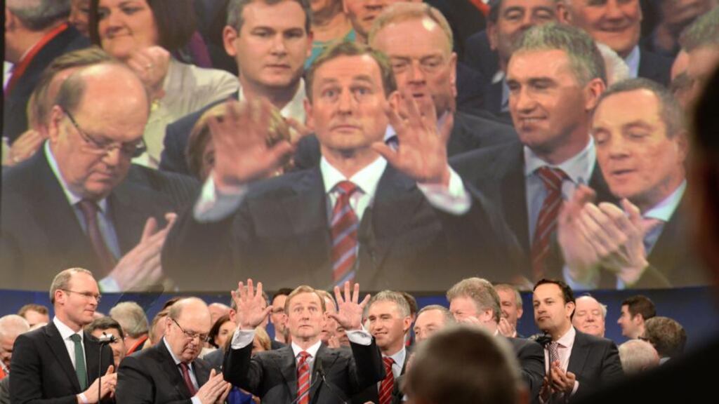 ‘Fine Gael has had its national conference since the last Ipsos/MRBI poll and that gave them the opportunity to road-test some of their key lines for the next election.’ Above: the Fine Gael national conference earlier this year. Photograph: Dara Mac Dónaill/The Irish Times