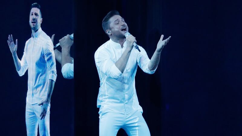 Sergey Lazarev representing Russia, performs live on stage during the 64th annual Eurovision Song Contest. Photograph: Michael Campanella/Getty Images