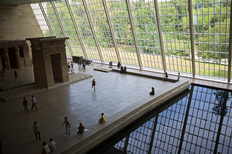 Kevin Roche: the late architect’s glass enclosure for the Temple of Dendur. Photograph: Benjamin Norman/NYT