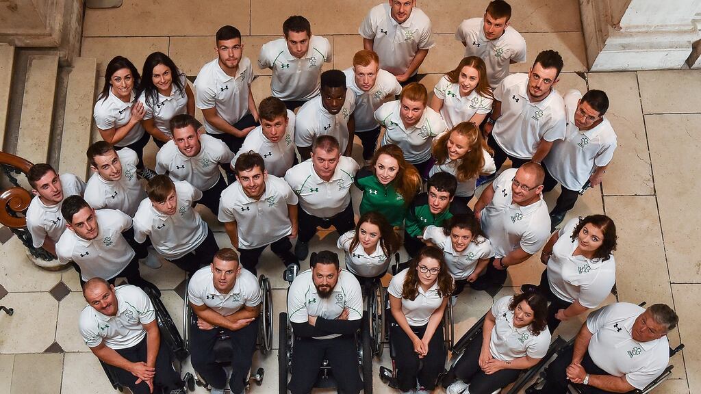 The Irish Paralympic Team at the announcement of the Irish Paralympic Team for the 2016 Rio Paralympic Games at City Hall in Dublin. Photo: Sportsfile