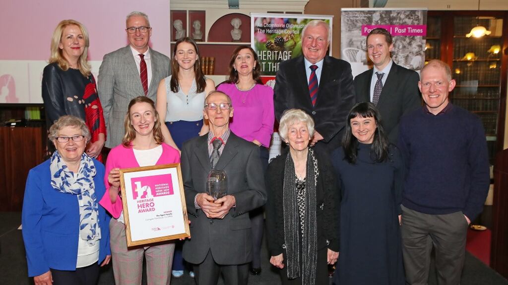 The Egan family with Anne Maria Egan second from left, accepting the 2019 Heritage Hero award