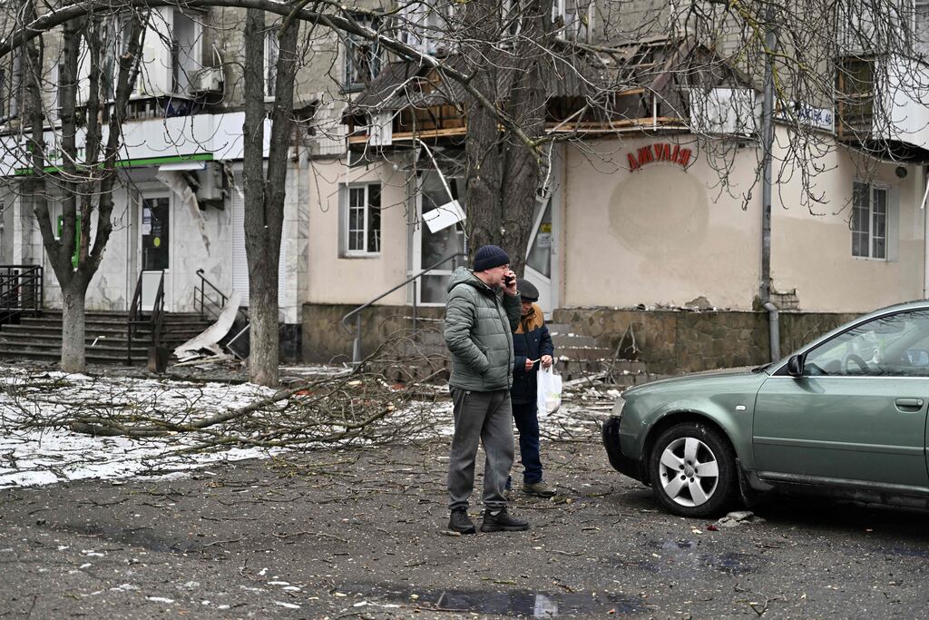 Three people were killed and six injured on Sunday by Russian strikes on Kherson. Photograph: Genya Savilov/AFP via Getty Images