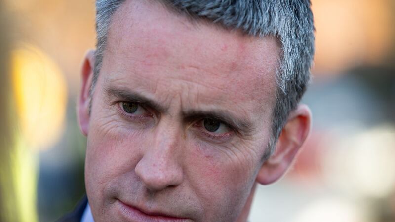 Damien English takes up a position at the Department of Employment Affairs and Social Protection. Photograph: Tom Honan for The Irish Times.