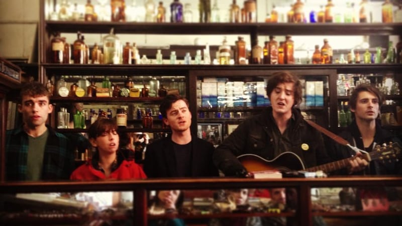 Little Green Cars playing in Sweny’s Pharmacy as part of a Le Cool tour