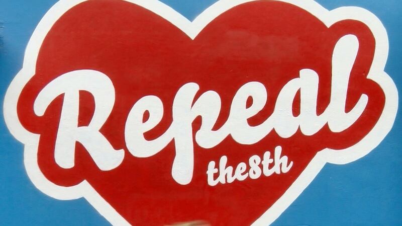 Maser’s mural for Repeal the 8th at the Projects Art Centre, which became the official emblem for the repeal campaign. Photograph: Enda O’Dowd