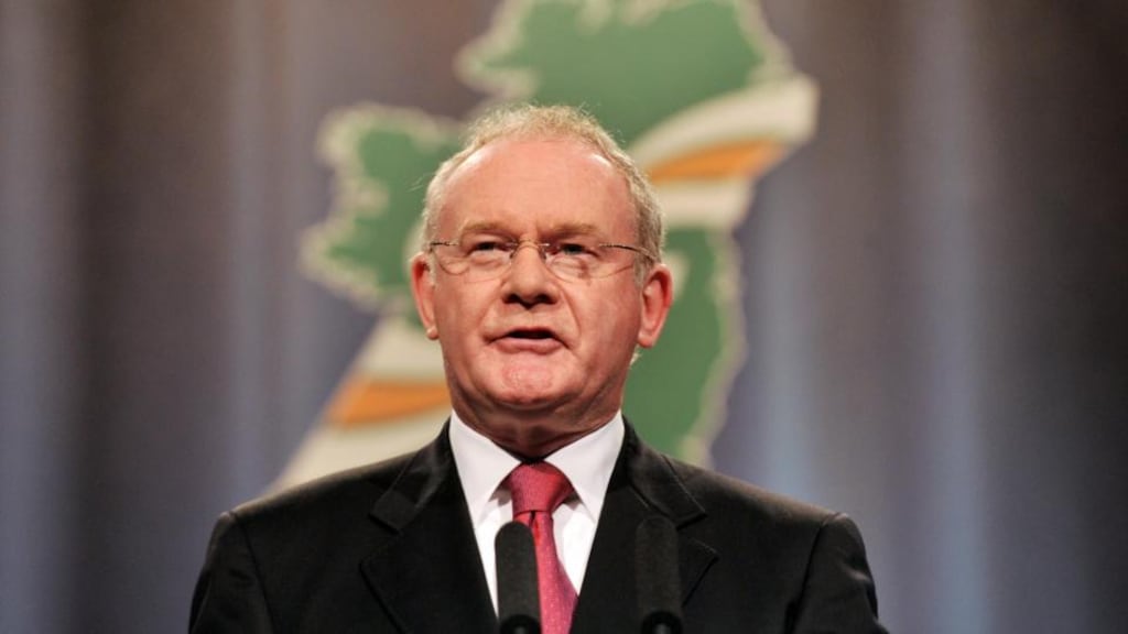 12/04/2013. Sinn Fein Ard Fheis. Deputy First Minister of Northern Ireland, Martin McGuinness delivers his keynote address at the Royal Theatre Hotel in Castlebar, Co Mayo on the first evening of the party's Ard Fheis. Photo: Laura Hutton/Photocall Ireland
