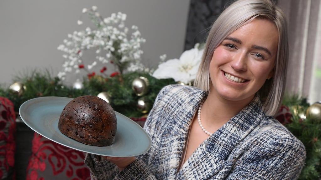 Gráinne Mullins of Grá with her Christmas pudding. Photograph: Joe O Shaughnessy