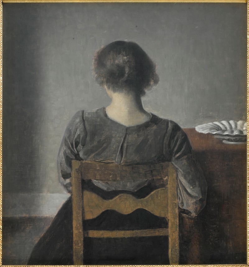 Rest by Vilhelm Hammershøi, 1905, a portrait of his fiancée, Ida Ilsted (Musée d’Orsay, Paris)