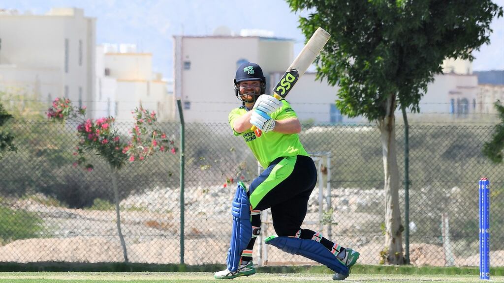 Paul Stirling made 59 in Ireland’s win over Nepal in Muscat on Wednesday. Photograph: Cricket Ireland