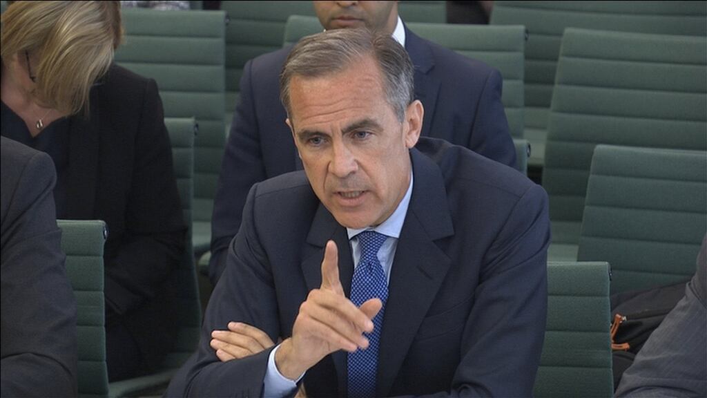 Governor of the Bank of England Mark Carney gives evidence to British MPs on financial stability.