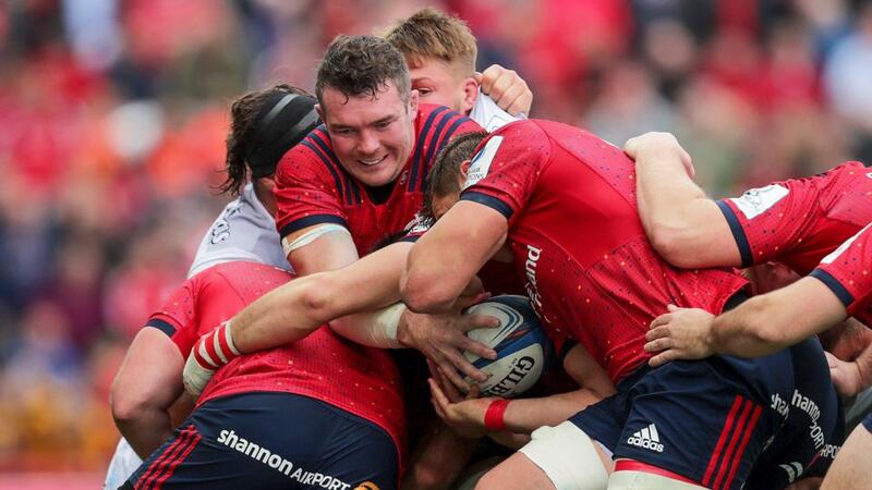Munster’s Peter O’Mahony mauls against Gloucester during a Heineken Champions Cup round two clash at Thomond Park on October 20th, 2018 Photograph: Laszlo Geczo/Inpho