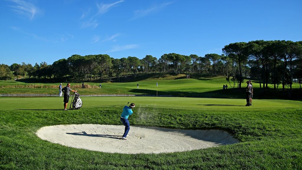 Chris Hanson of England in action during the fourth round of the European Tour Qualifying School Final at PGA Catalunya Resort. Photo: Richard Heathcote/Getty Images