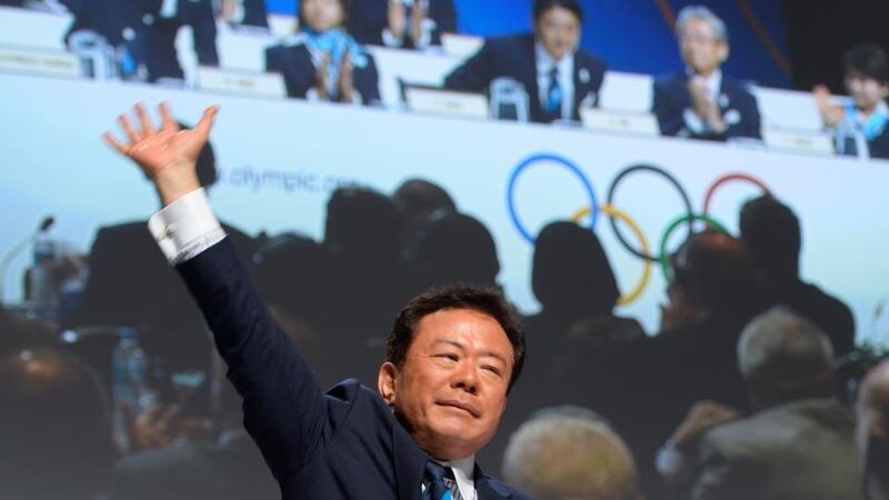 Tokyo governor and chairman of Tokyo 2020 bid Naoki Inose gestures during a presentation before the International Olympic Committee today. Photograph: Fabrice Coffrini/Getty Images