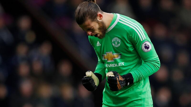 David de Gea during Manchester United’s win at Burnley. Photograph: Phil Noble/Reuters