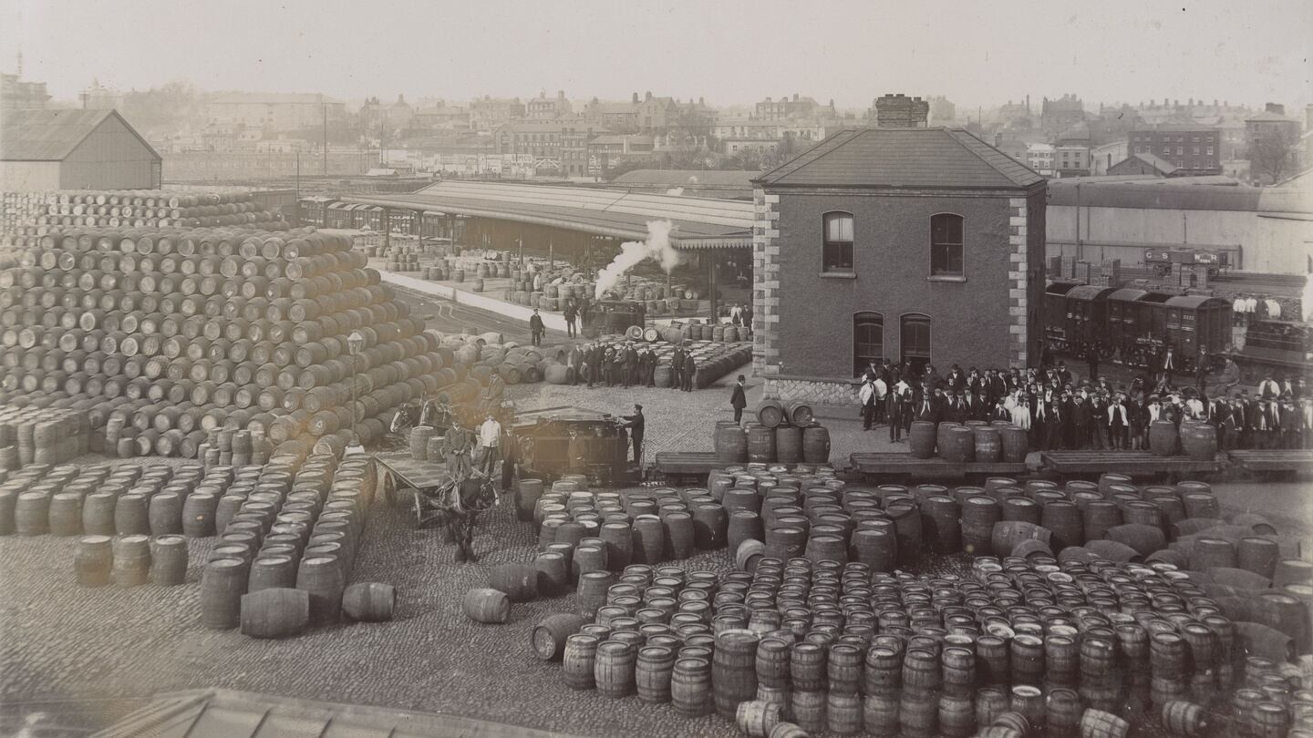 Cooperage yard on lower level of St. James`s Gate Brewery, c.1906