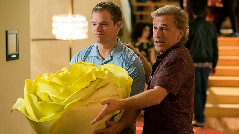 Matt Damon and Christoph Waltz in Downsizing. Photograph: George Kraychyk/Paramount Pictures