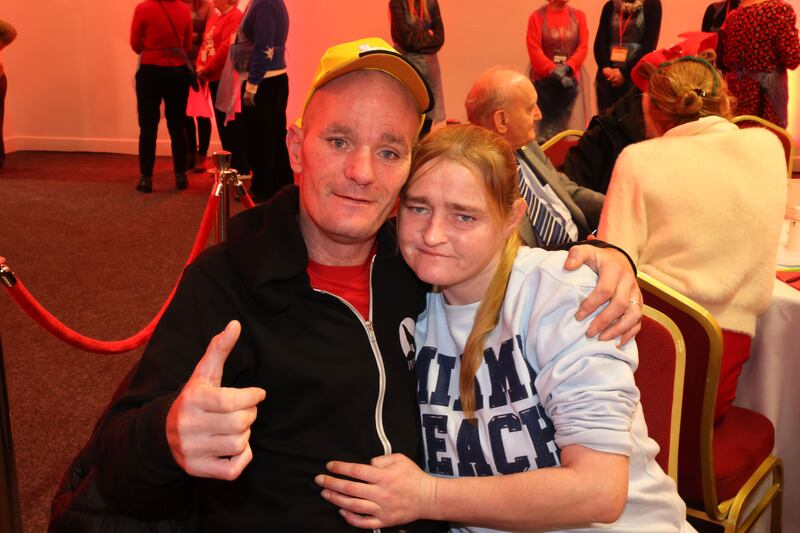 Christopher and Róisín Moore at the dinner in the RDS. Photograph: Dara Mac Dónaill