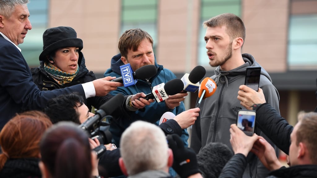 Alfie Evans’s father, Tom Evans, speaks to media outside Alder Hey children’s hospital in Liverpool on April Thursday. Photograph: Anthony Devlin/Getty Images