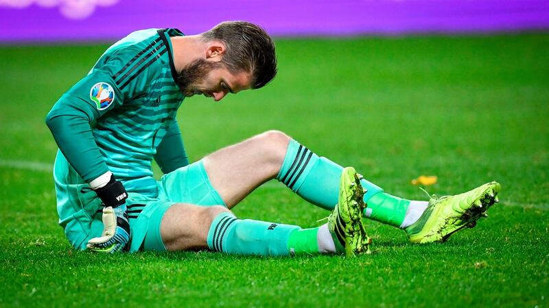 Injured: David de Gea. Photograph: Anders Wiklund/TT News Agency/AFP via Getty