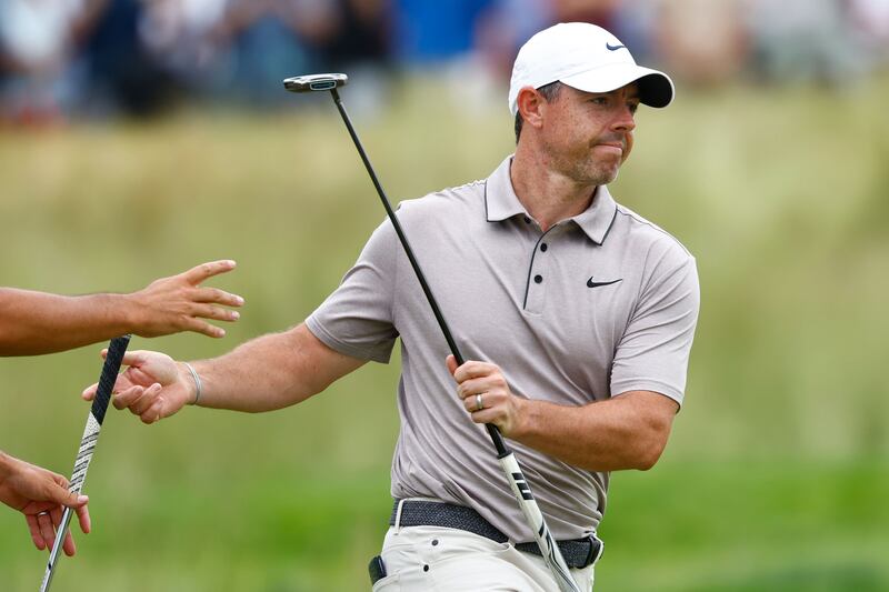 Rory McIlroy on the 7th hole during the third round of the 2025 US Open. Photograph: EPA