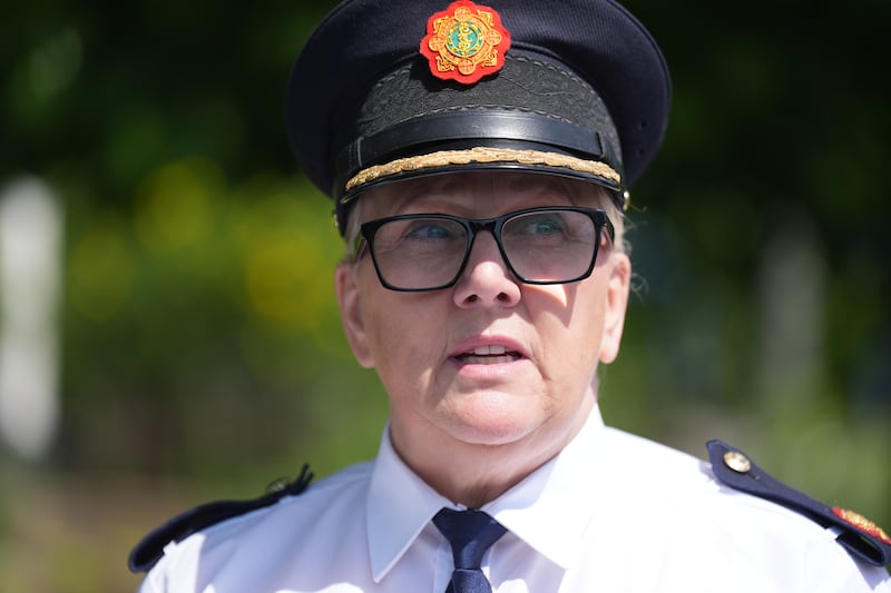Assistant Commissioner Paula Hilman speaking to the media following the incident at Fairgreen Shopping Centre in Carlow town where a man died after shooting himself on Sunday evening. Photograph: Niall Carson/ PA Wire