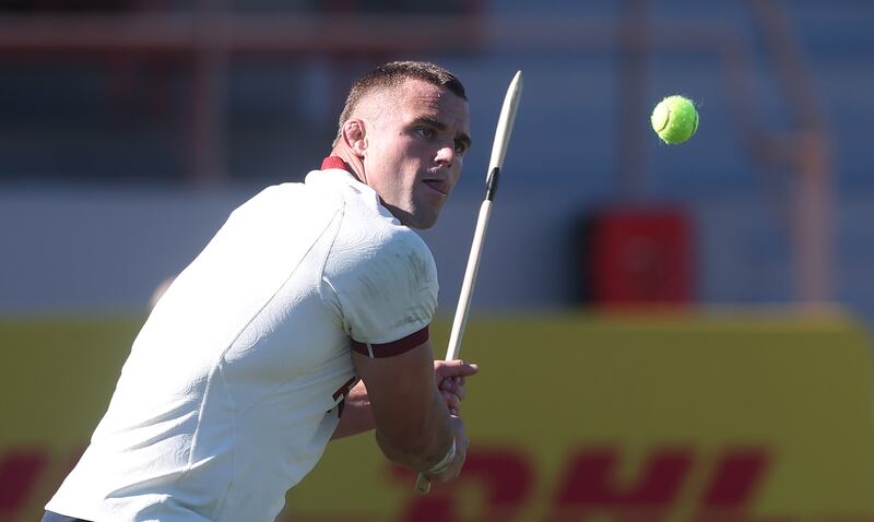 England's Ben Earl takes part in a game of hurling during the warm down after the Lions' captain's run at North Sydney Oval on Friday. Photograph: David Rogers/Getty Images