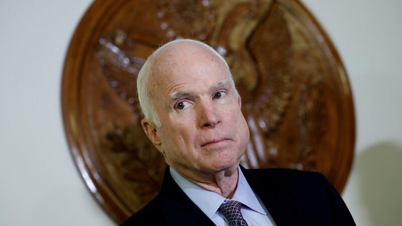 Senator John McCain: “The damage inflicted by President Trump’s naivety, egotism, false equivalence and sympathy for autocrats is difficult to calculate.” Photograph: Aaron P Bernstein/File Photo/Reuters