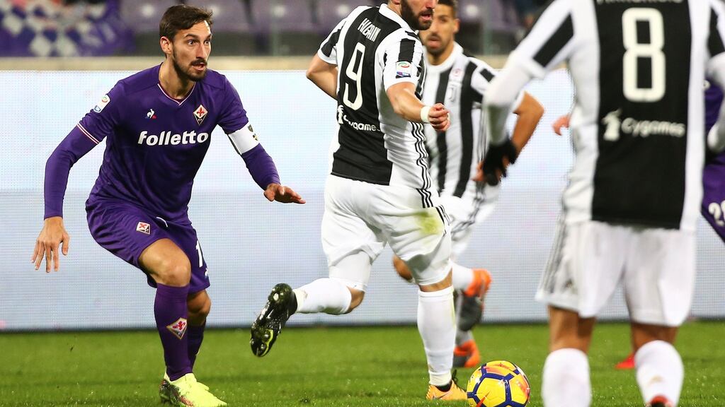 Fiorentina captain Davide Astori was found dead at the team hotel on Sunday morning. Photograph: Alessandro Bianchi/Reuters
