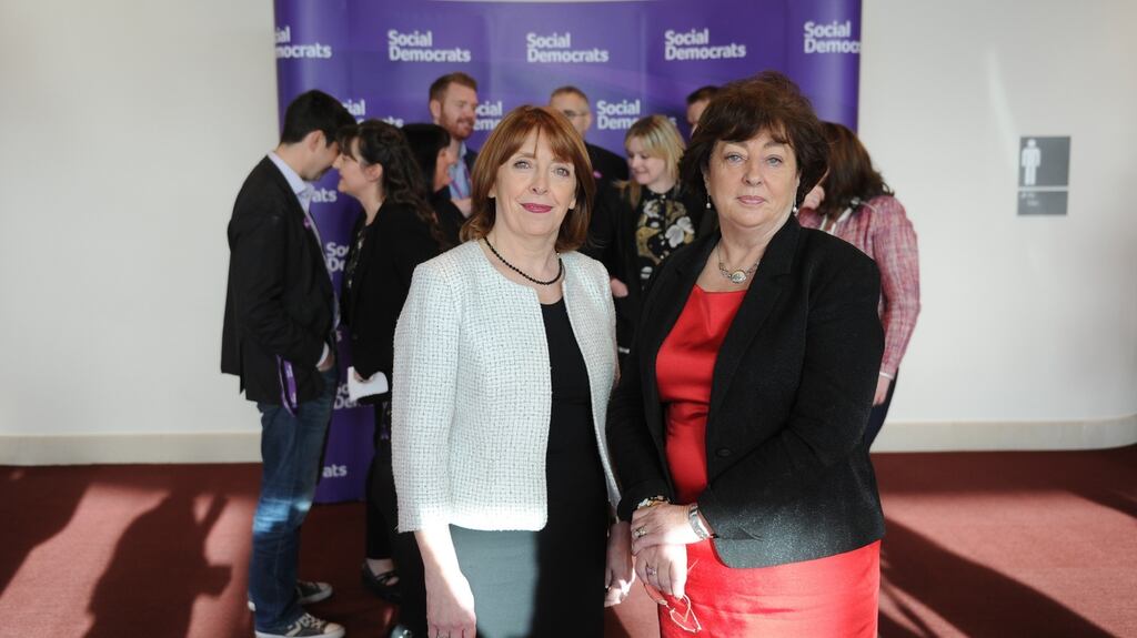 Catherine Murphy TD and Roisín Shorthall TD  at the Social Democrats inaugural National Conference in Dublin on Saturday.Photograph: Aidan Crawley