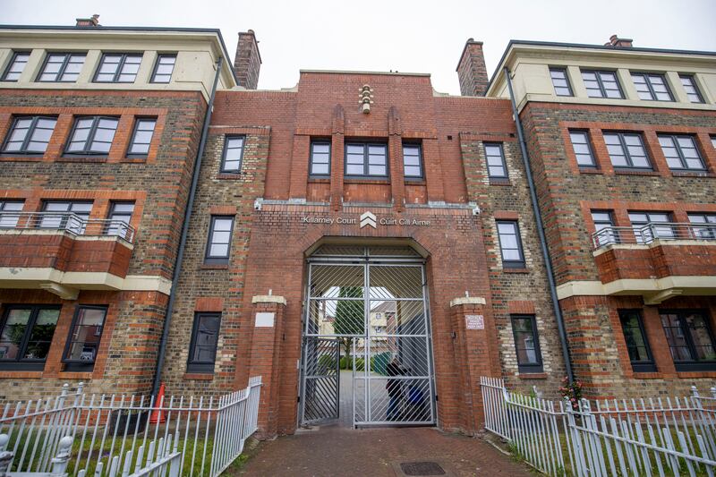 Killarney Court: The three-storey complex is home to 102 people, with younger families and single people in one area and older residents in another.