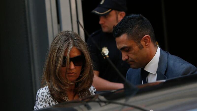 Luis Barcenas, former treasurer for the ruling People’s Party, enters the high court in Madrid today. A Spanish High Court judge ordered Mr Barcenas to jail without bail. The judge wrote in a court order that he was a flight risk due to the serious charges he faces and the amount of money he has in offshore accounts. Photograph: Oscar del Pozo/Reuters