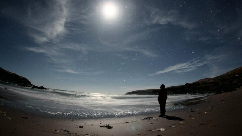 Julia Ormonde of Kerry International Dark-Sky Reserve looks at the night sky in Kerry. Photograph: Michael Sheehan