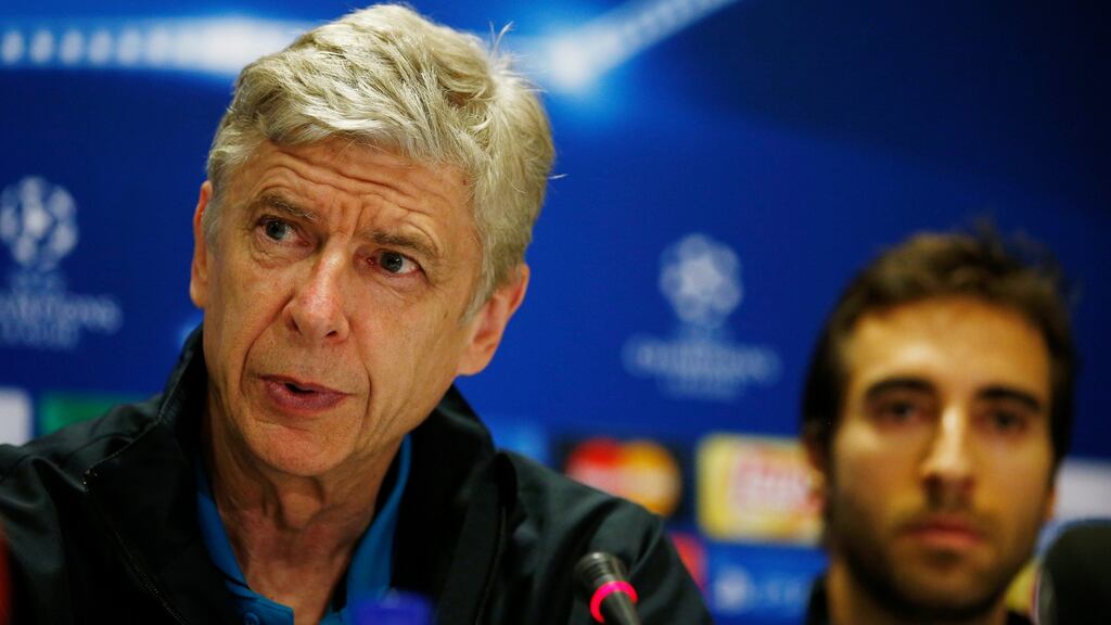 Arsenal manager Arsene Wenger during Tuesday’s press conference. Photograph: Andrew Couldridge/Reuters