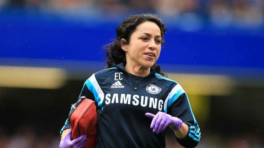 Chelsea team doctor Eva Carneiro provoking José Mourinho’s anger when she and the physiotherapist, Jon Fearn, ran on to treat Eden Hazard during injury-time of the 2-2 draw at Stamford Bridge on August 8th. Photograph: Mike Egerton/PA Wire.