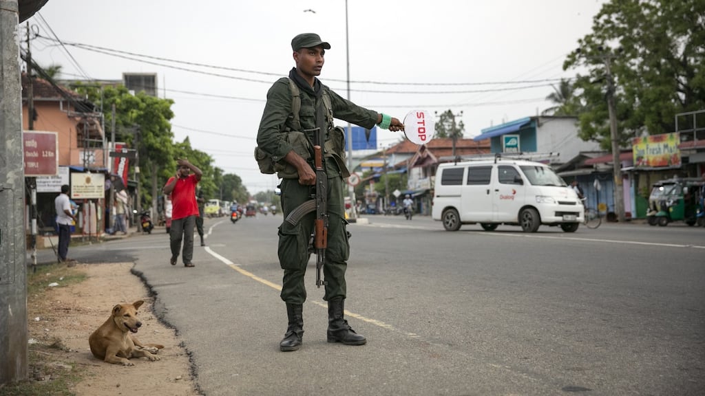 Police conduct vehicle checks in Kattankudy, Sri Lanka. Photograph: Allison Joyce/Getty Images