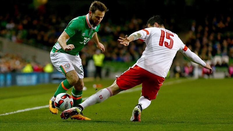 Alan Judge in action for Ireland against Switzerland in March 2016. Photograph: Donall Farmer/Inpho